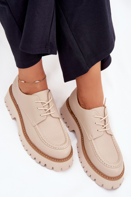 apavi sieviešu mokasīni  Big Star NN274053 smilšu krāsas apavi sieviešu mokasīni  Big Star NN274053 smilšu krāsas