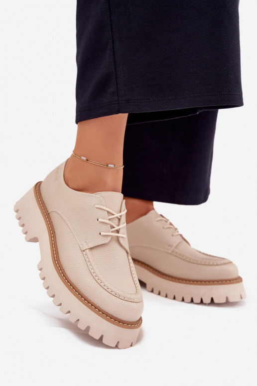 apavi sieviešu mokasīni  Big Star NN274053 smilšu krāsas apavi sieviešu mokasīni  Big Star NN274053 smilšu krāsas