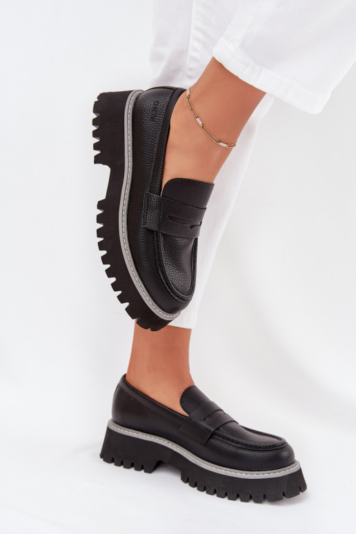 Sieviešu mokasīni ar apzeltītu zoli  Big Star NN274049 Melns Sieviešu mokasīni ar apzeltītu zoli  Big Star NN274049 Melns