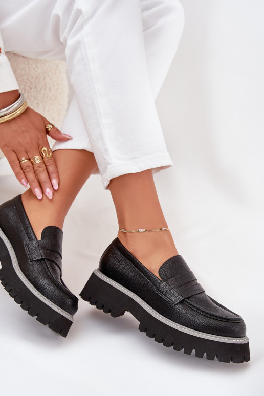 Sieviešu mokasīni ar apzeltītu zoli  Big Star NN274049 Melns Sieviešu mokasīni ar apzeltītu zoli  Big Star NN274049 Melns