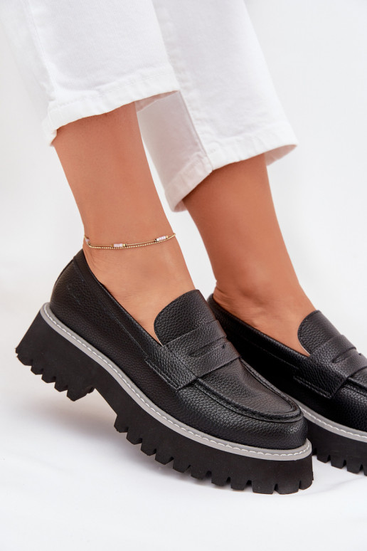Sieviešu mokasīni ar apzeltītu zoli  Big Star NN274049 Melns Sieviešu mokasīni ar apzeltītu zoli  Big Star NN274049 Melns