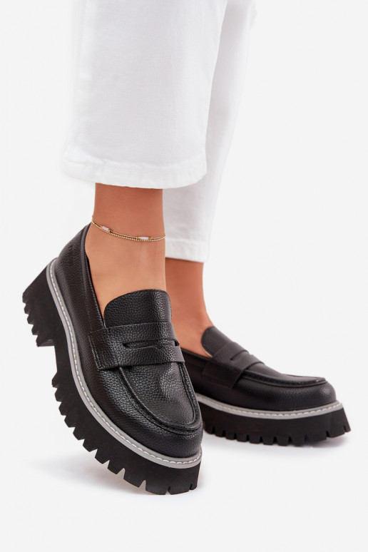 Sieviešu mokasīni ar apzeltītu zoli  Big Star NN274049 Melns Sieviešu mokasīni ar apzeltītu zoli  Big Star NN274049 Melns