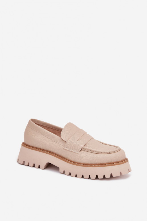 Sieviešu mokasīni ar apzeltītu zoli  Big Star NN274050 smilšu krāsas Sieviešu mokasīni ar apzeltītu zoli  Big Star NN274050 smilšu krāsas