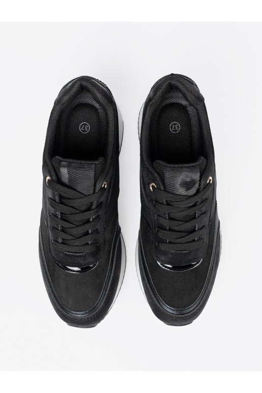 Nowoczesne Melnas krāsas Sporta apavi z połyskującymi wstawkami