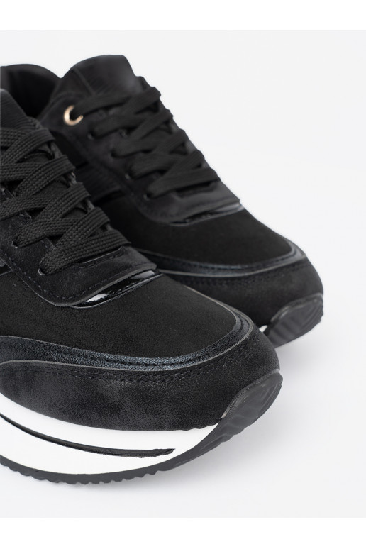 Nowoczesne Melnas krāsas Sporta apavi z połyskującymi wstawkami