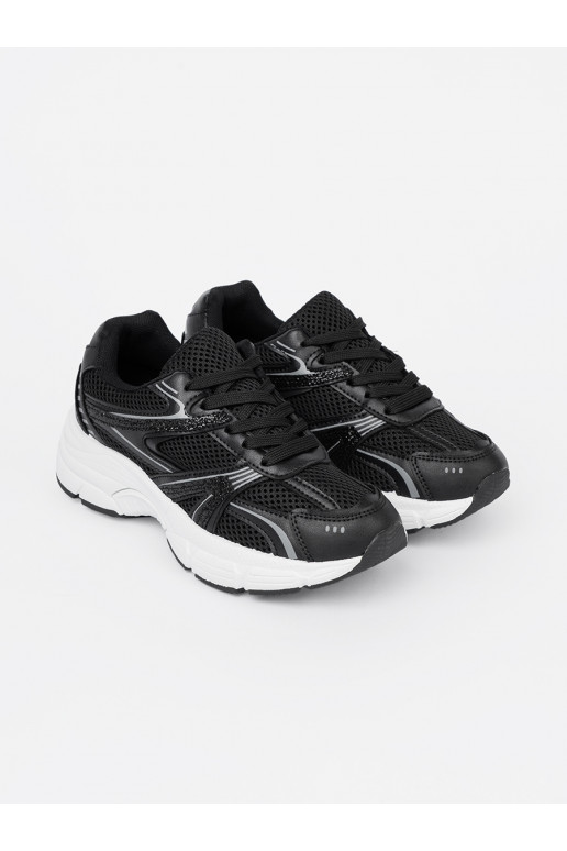 Melns Sporta apavi  i białą podeszwą