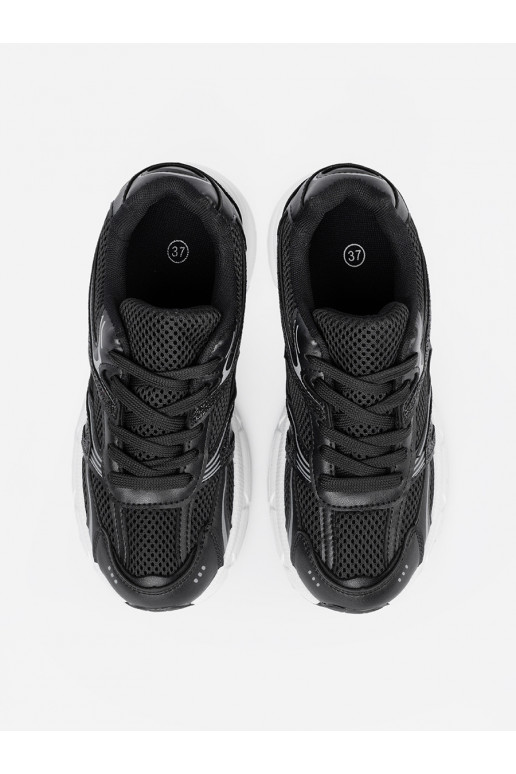 Melns Sporta apavi  i białą podeszwą