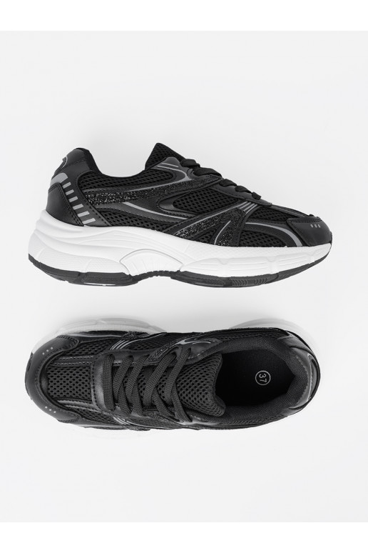 Melns Sporta apavi  i białą podeszwą