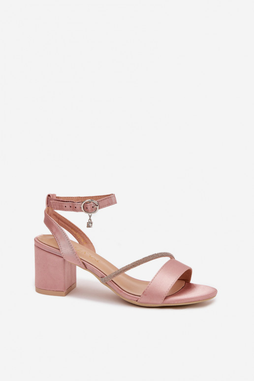 Rožā krāsā sieviešu augstpapēžu kurpes ar mirdzošām detaļām, Vinceza 20268 Rožā krāsā sieviešu augstpapēžu kurpes ar mirdzošām detaļām, Vinceza 20268