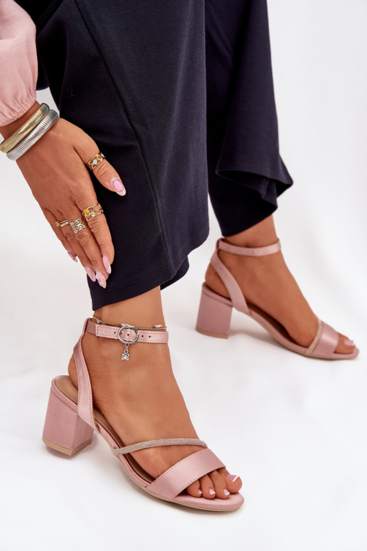 Rožā krāsā sieviešu augstpapēžu kurpes ar mirdzošām detaļām, Vinceza 20268 Rožā krāsā sieviešu augstpapēžu kurpes ar mirdzošām detaļām, Vinceza 20268