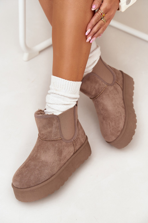 sniega apavi Z Elastyczną Wstawką Haki krāsas Kiora  sniega apavi Z Elastyczną Wstawką Haki krāsas Kiora