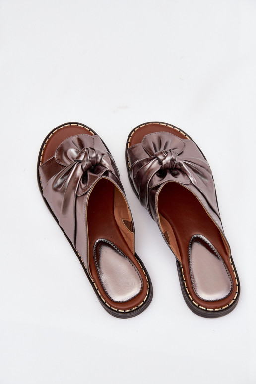 sieviešu čības ar platiem papēžiem pelēkas krāsas Nelvira