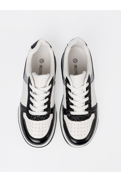 -balta krāsa Sporta apavi z połyskującymi mi detalami