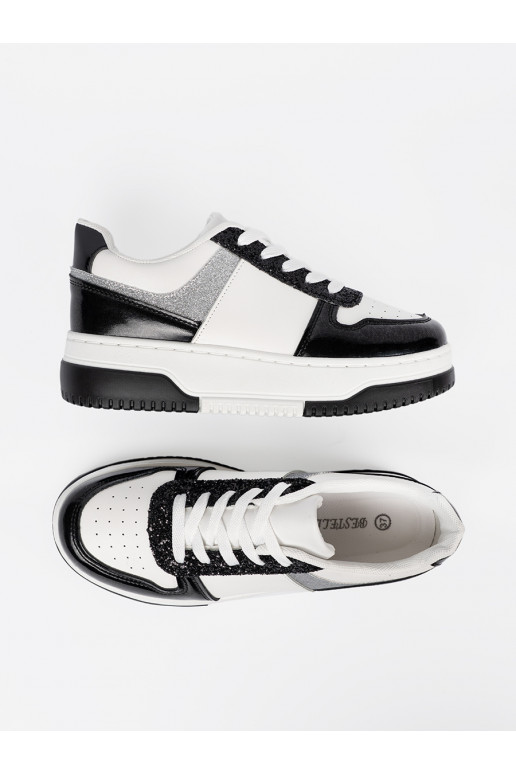 -balta krāsa Sporta apavi z połyskującymi mi detalami