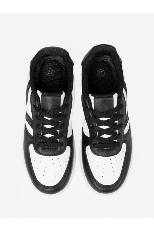  melns-balta krāsa Sporta apavi z brokatowymi wstawkami