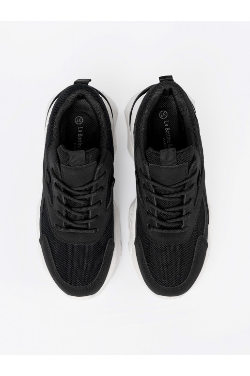 Melns  Sporta apavi na grubej balta krāsaj podeszwie