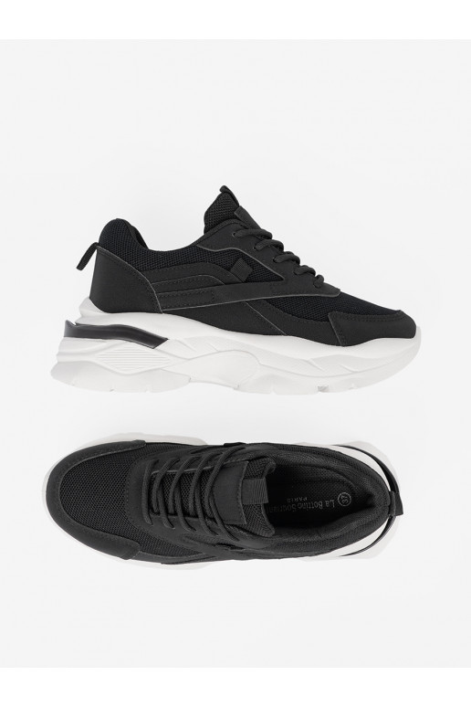 Melns  Sporta apavi na grubej balta krāsaj podeszwie