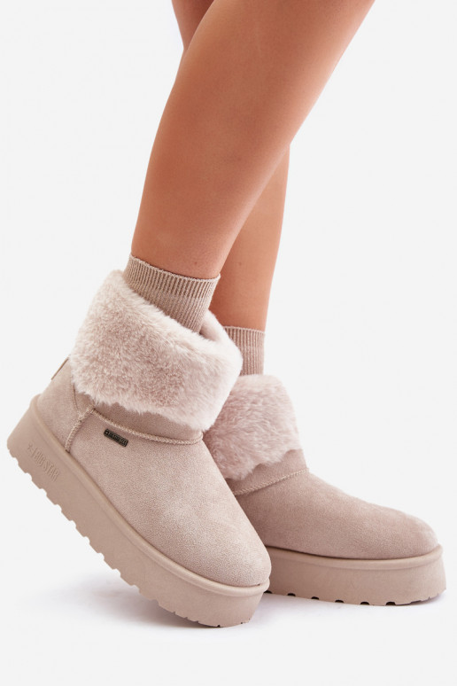 sniega apavi ar platformu ar kažokādu Big Star OO274A107 Ziloņkaula krāsas sniega apavi ar platformu ar kažokādu Big Star OO274A107 Ziloņkaula krāsas