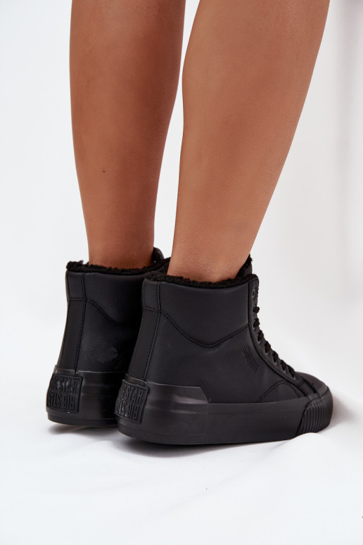 siltināti sieviešu puszābaki ar platformu Big Star OO274796 Melns