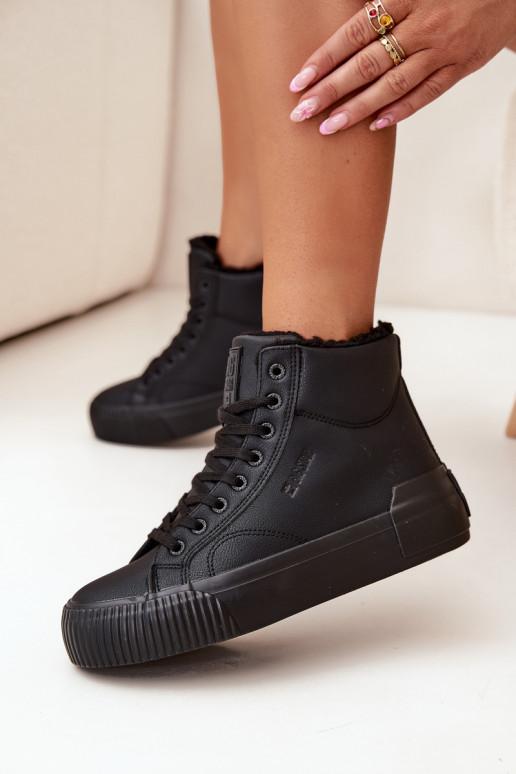 siltināti sieviešu puszābaki ar platformu Big Star OO274796 Melns