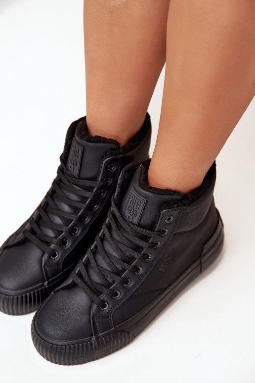 siltināti sieviešu puszābaki ar platformu Big Star OO274796 Melns