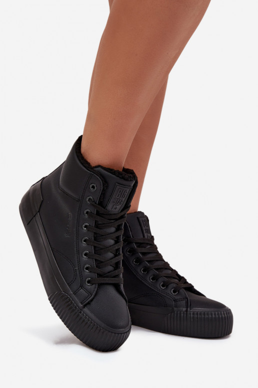 siltināti sieviešu puszābaki ar platformu Big Star OO274796 Melns