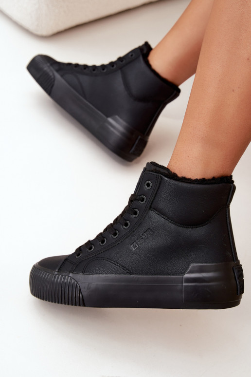 siltināti sieviešu puszābaki ar platformu Big Star OO274796 Melns