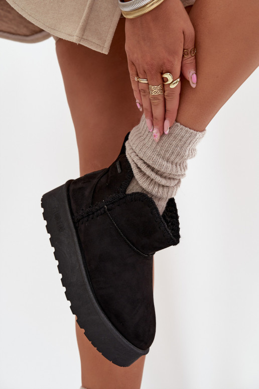 sniega apavi  ar platformu Z Przeszyciami Big Star SS274128 Melns sniega apavi  ar platformu Z Przeszyciami Big Star SS274128 Melns