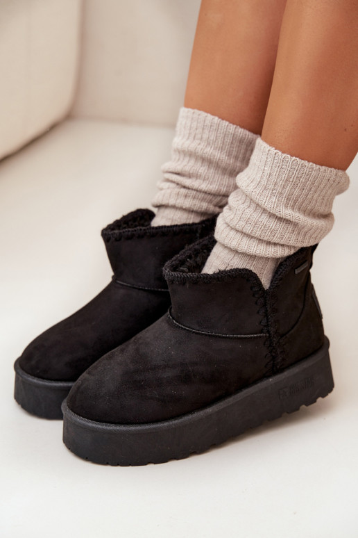 sniega apavi  ar platformu Z Przeszyciami Big Star SS274128 Melns sniega apavi  ar platformu Z Przeszyciami Big Star SS274128 Melns