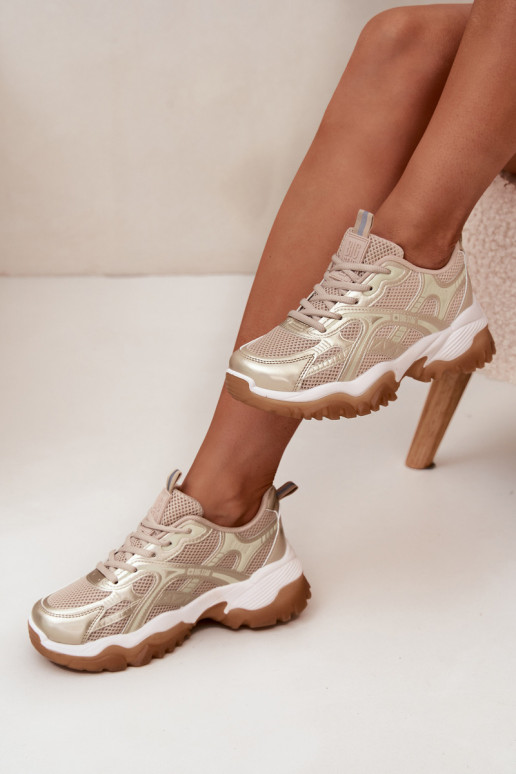 sporta apavi  modeļa apavi  Big Star SS274014 HI-POLY SYSTEM smilšu krāsas-Zelta krāsas