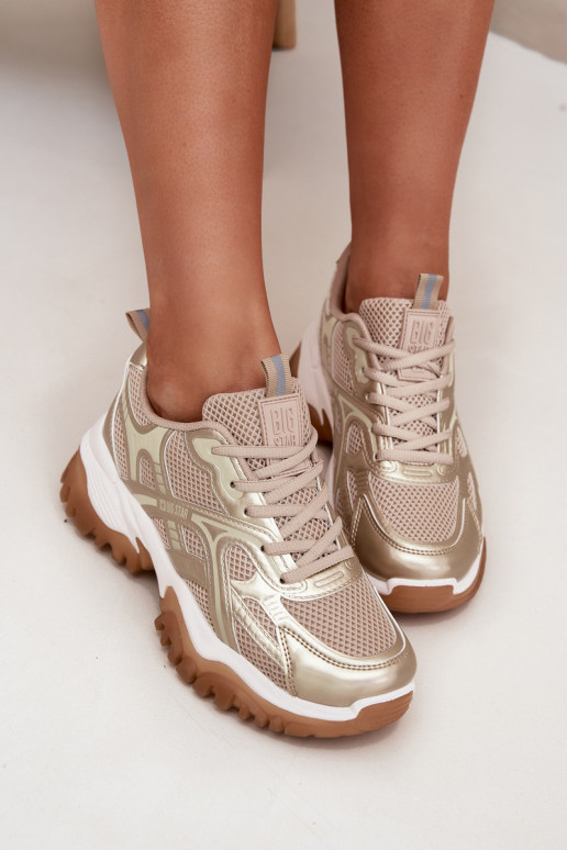 sporta apavi  modeļa apavi  Big Star SS274014 HI-POLY SYSTEM smilšu krāsas-Zelta krāsas