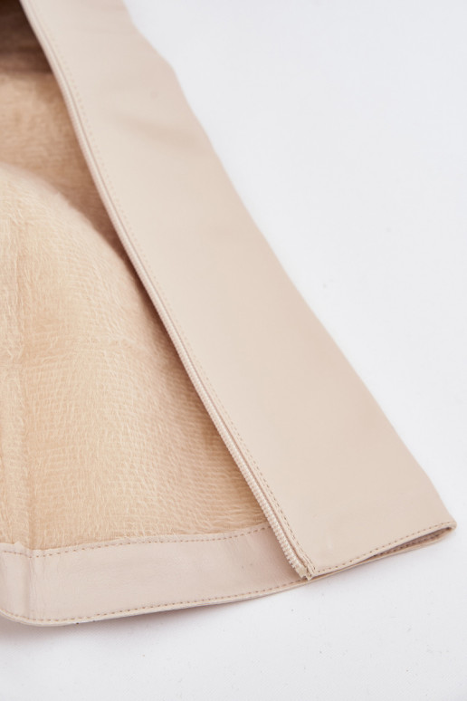 Siltināti sieviešu augstpapēžu zābaki ar platformu dzīvokļa kaula krāsā „Lysara"