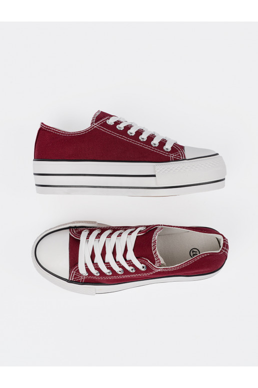  bordo krāsa kurpes ar platformu