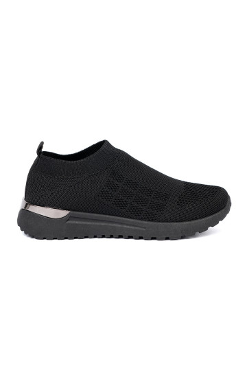Melns sporta apaviy slip-on z siateczkową cholewką