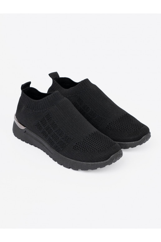 Melns sporta apaviy slip-on z siateczkową cholewką