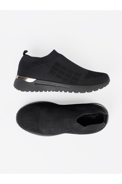 Melns sporta apaviy slip-on z siateczkową cholewką