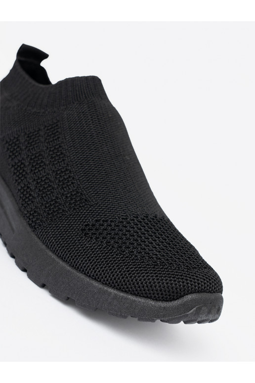 Melns sporta apaviy slip-on z siateczkową cholewką