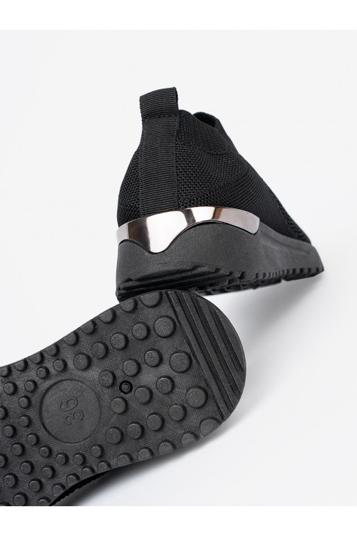 Melns sporta apaviy slip-on z siateczkową cholewką