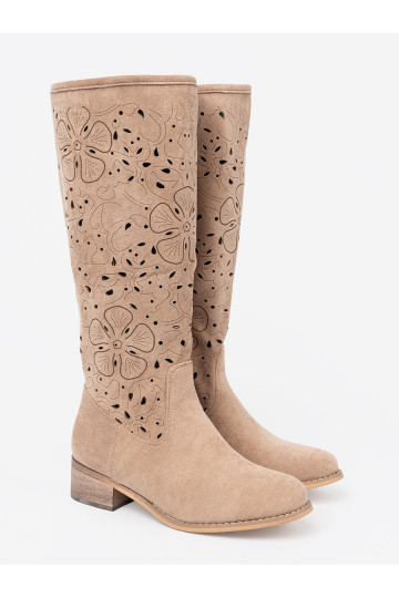 zamšādas  garie zābaki przed kolano 2