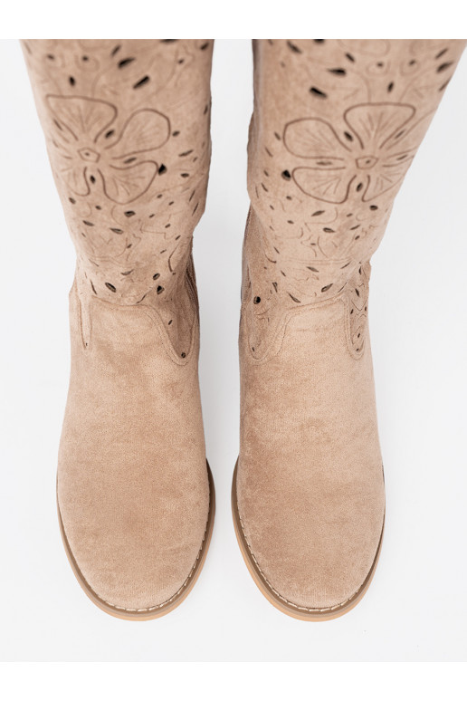 zamšādas  garie zābaki przed kolano