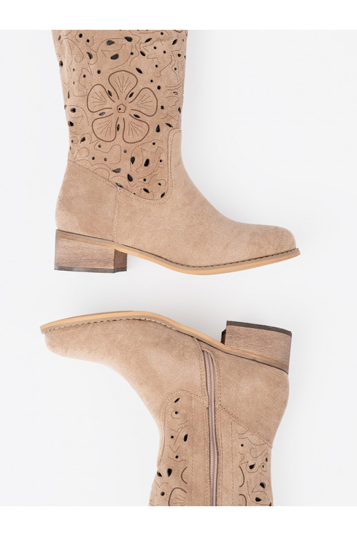 zamšādas  garie zābaki przed kolano