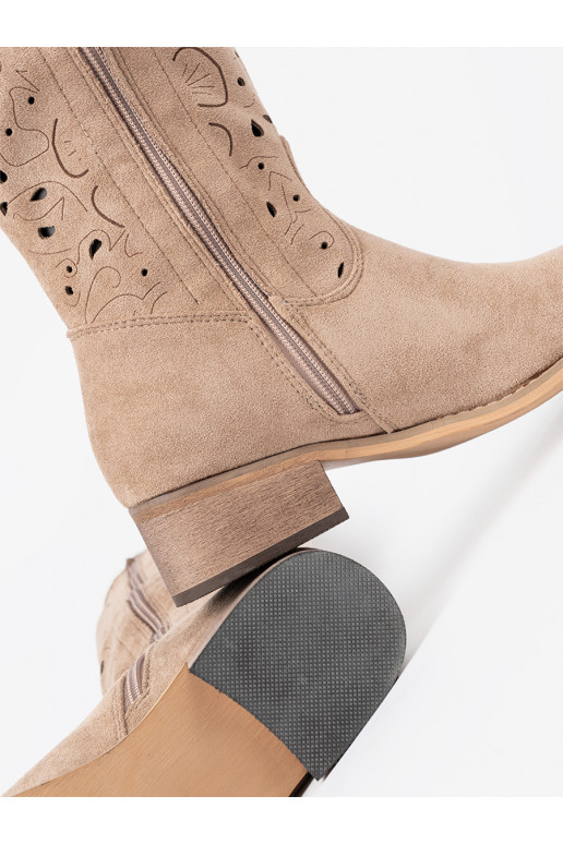 zamšādas  garie zābaki przed kolano