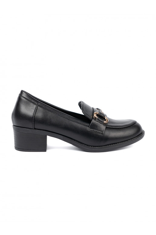 Melns Sieviešu zābaki z elegancką sprzączką Melns Sieviešu zābaki z elegancką sprzączką