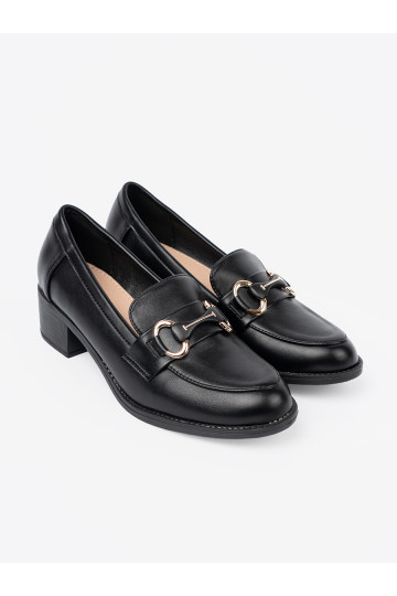Melns Sieviešu zābaki z elegancką sprzączką 2