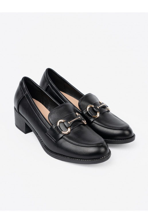 Melns Sieviešu zābaki z elegancką sprzączką Melns Sieviešu zābaki z elegancką sprzączką