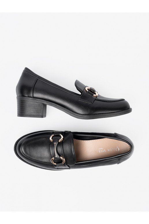 Melns Sieviešu zābaki z elegancką sprzączką Melns Sieviešu zābaki z elegancką sprzączką