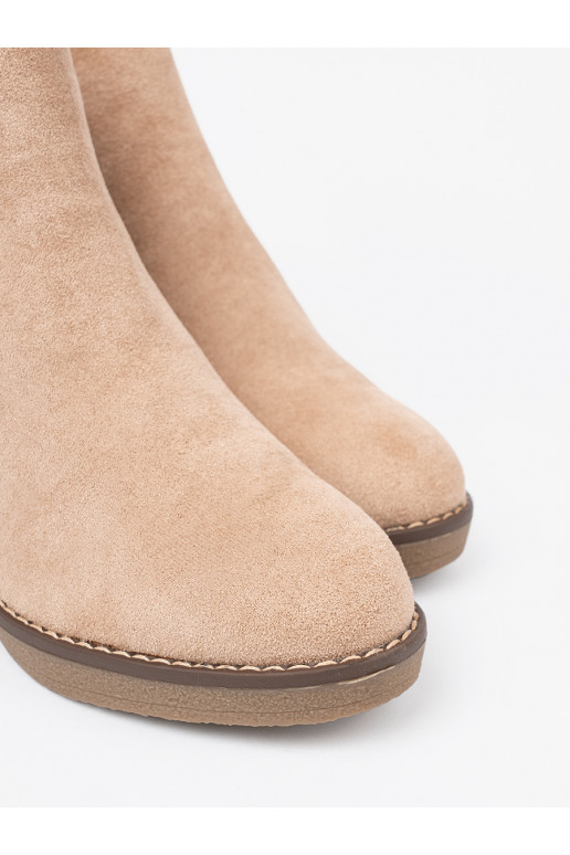 smilšu krāsas sieviešu zābaki na wygodnym, niskim ie smilšu krāsas sieviešu zābaki na wygodnym, niskim ie