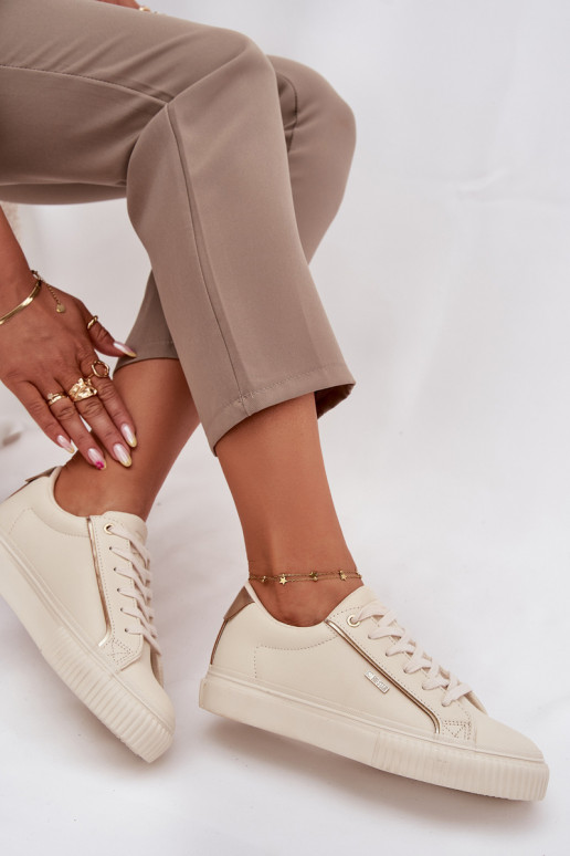   modeļa apavi no eko ādas Big Star SS274027 smilšu krāsas-Zelta krāsas