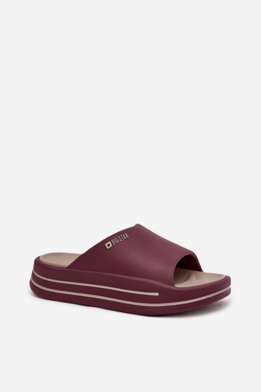 sieviešu čības ar platformu Big Star SS274425 bordo krāsas sieviešu čības ar platformu Big Star SS274425 bordo krāsas