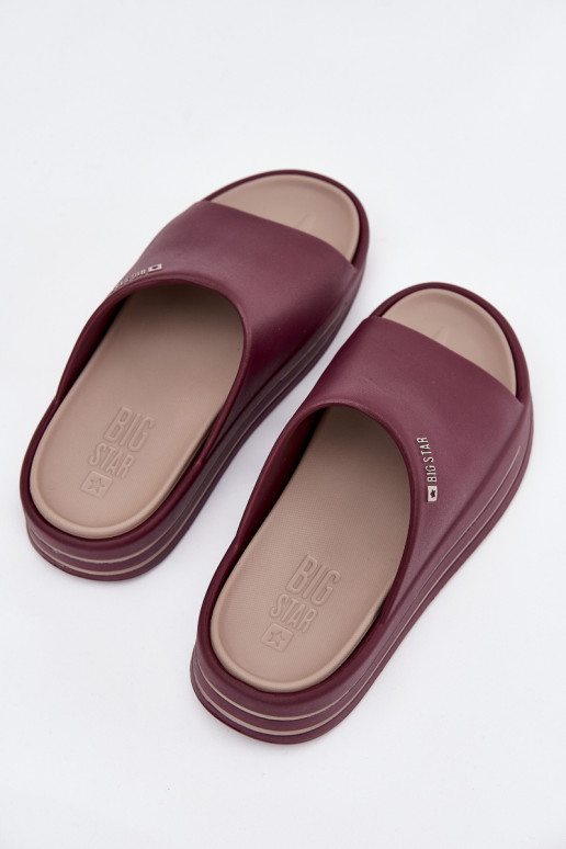 sieviešu čības ar platformu Big Star SS274425 bordo krāsas sieviešu čības ar platformu Big Star SS274425 bordo krāsas